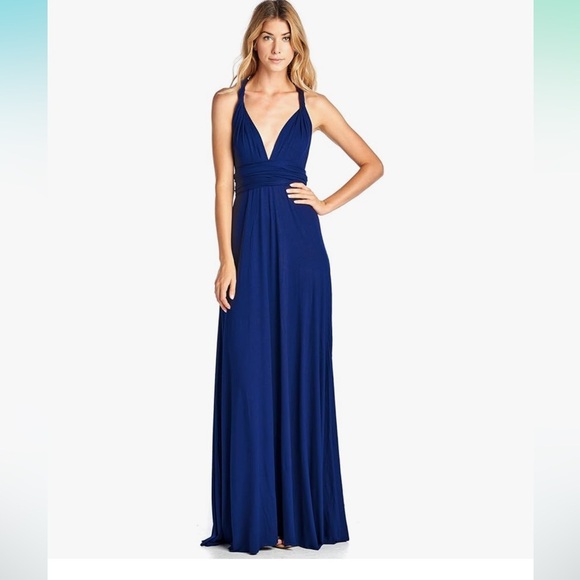 Solid Convertible Multi Way Long T-Shirt Maxi Dress - Made in USA - Picture 7 of 8